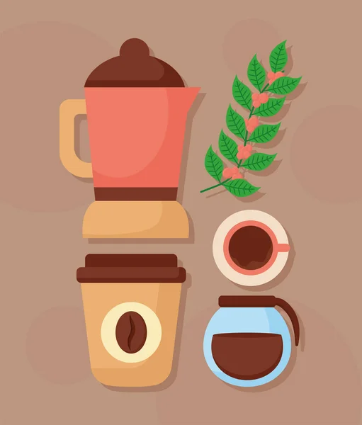 Poster Coffee Methods Icons Set — Stockvector