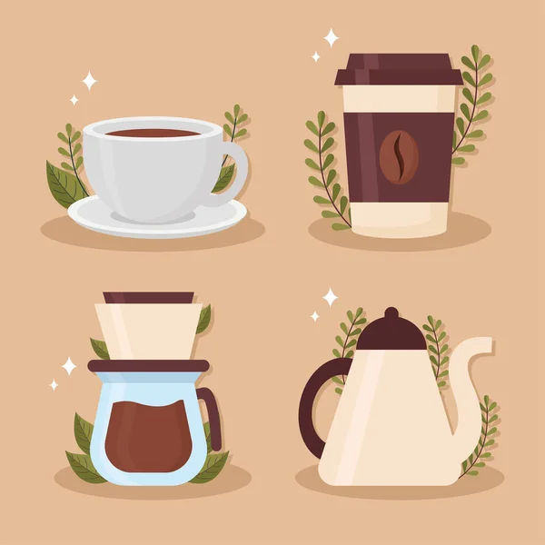 Poster Coffee Items Set —  Vetores de Stock