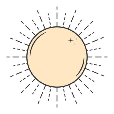 Beyaz üzerine parlak güneş tasarımı