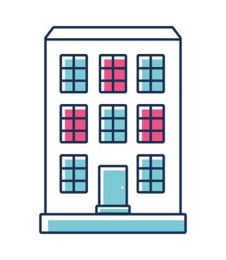 building house icon over white