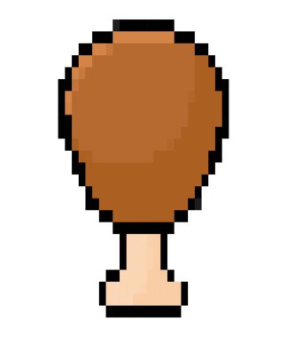 pixelated tavuk budu beyaz üzerine