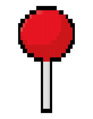 pixelated candy in stick design over white