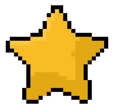 pixelated star design over white