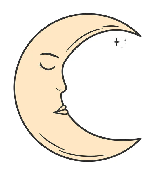 Mystic Moon Design White — Vector de stock