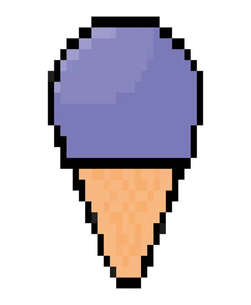Pixelated Ice Cream White — Stock Vector