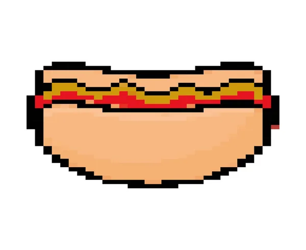 Pixelated Hot Dog White — Image vectorielle