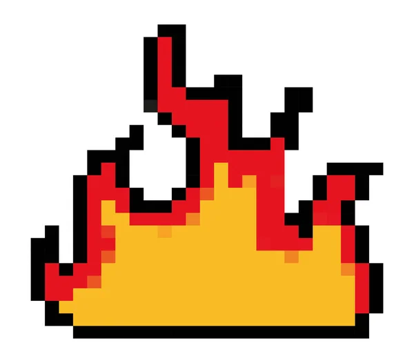 Пиксельный Дизайн Пламени Поверх Белого — стоковый вектор