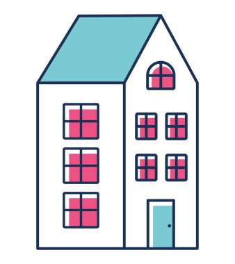 building house illustration over white