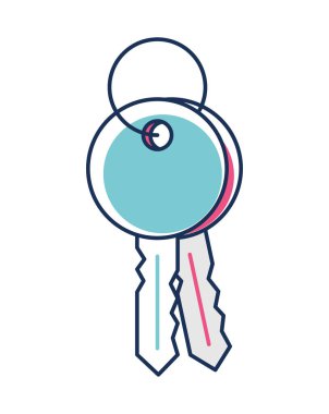 colored keys design over white