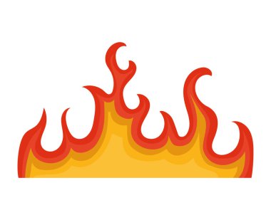 cute flame icon over white