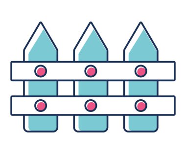 colored fence design over white