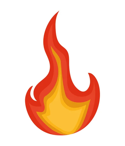 Colored Flame Icon White — Stock Vector