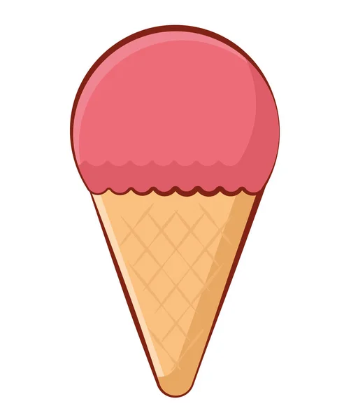Crème Glacée Rose Sur Blanc — Image vectorielle