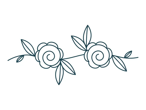 Paire Fleurs Sur Blanc — Image vectorielle