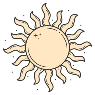 bright sun illustration over white