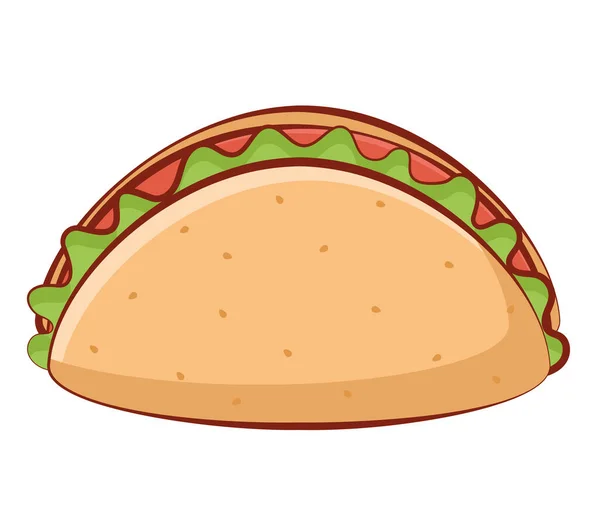 Ilustrasi Taco Meksiko Atas Putih - Stok Vektor