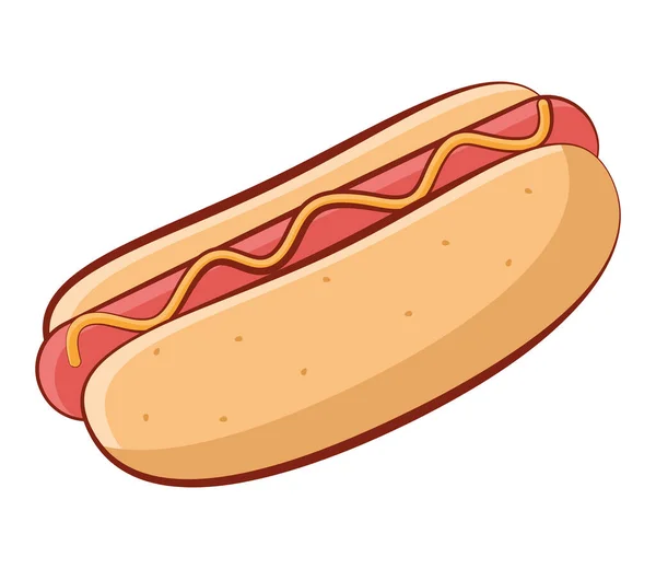 Hot Dog Εικονογράφηση Πάνω Από Λευκό — Διανυσματικό Αρχείο