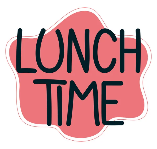 Lunch Time Lettering White — Stock Vector