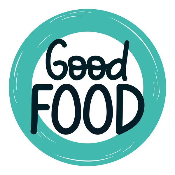 Good Food Lettering White — Stockvector