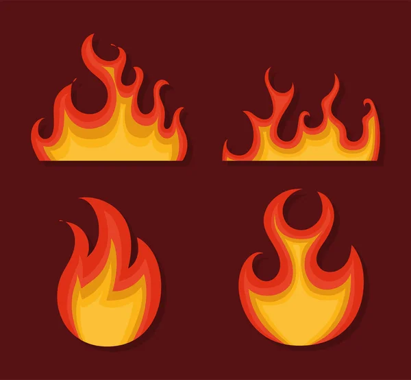 Poster Colored Flames Group — Vector de stock