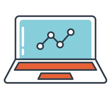 colorful laptop design over white