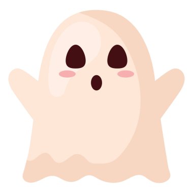 cute ghost design over white