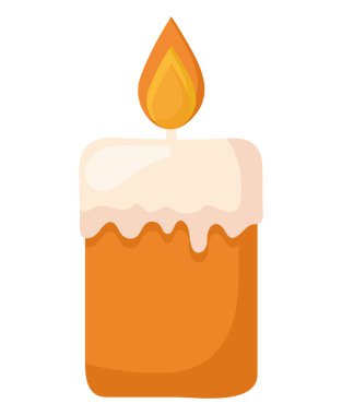 orange candle design over white
