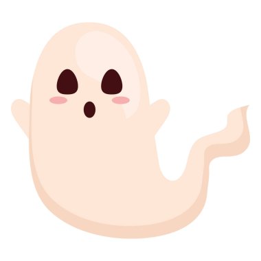cute ghost illustration over white