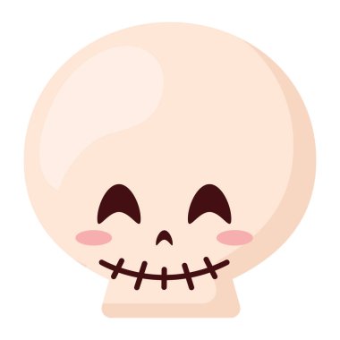 smiling skull design over white