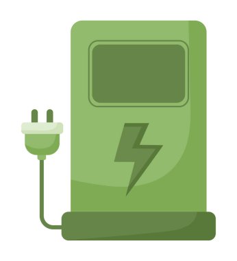 green energy station over white