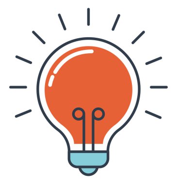 colorful lightbulb illustration over white