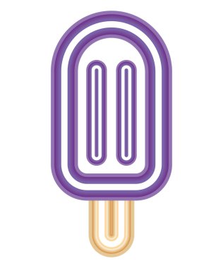 neon ice cream in stick over white