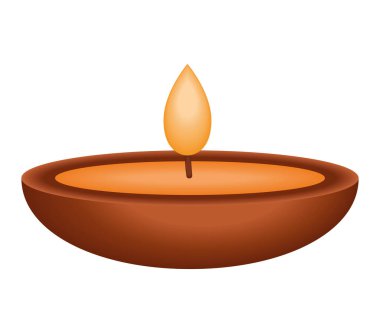 orange diwali candle over white