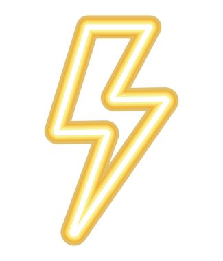 neon thunder design over white