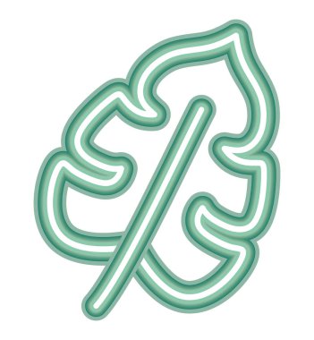 neon leaf design over white