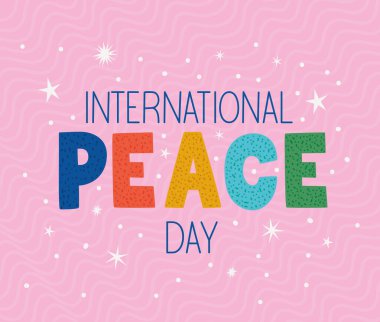 international peace day poster with stars