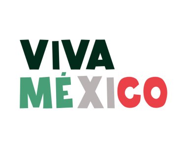 viva mexico lettering over white