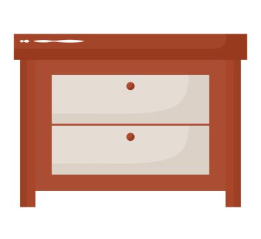 Kahverengi çekmece tasarımı beyaz üzerine