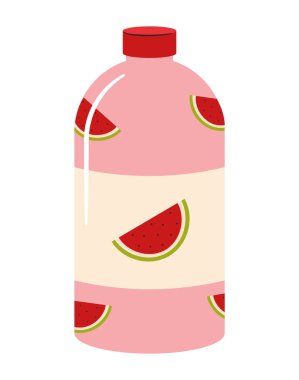 Beyaz üzerine karpuz içeceği şişesi