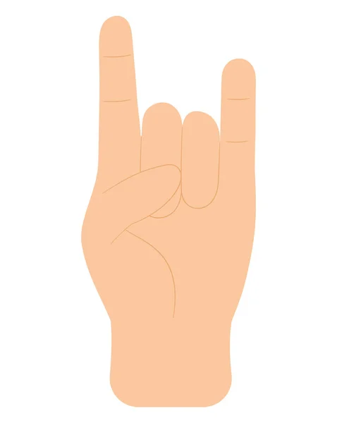 Rock Hand Gesture White — Stock Vector