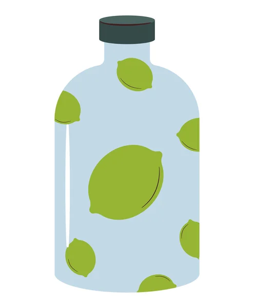 Бутылка Лимонного Напитка Поверх Белого — стоковый вектор