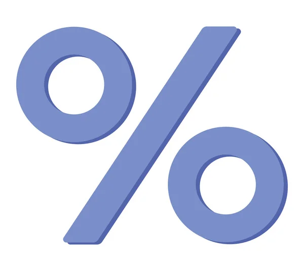 Símbolo Porcentaje Azul Sobre Blanco — Vector de stock