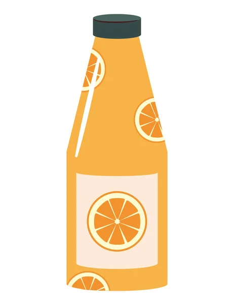 Orange Flaska Över Vit — Stock vektor