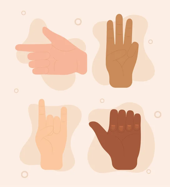 Poster Hand Gesture Icons — Stock Vector