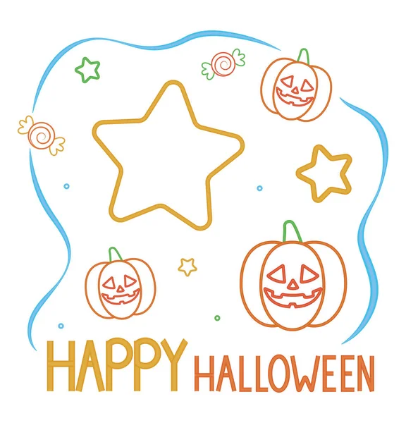 Halloween Lettering Pumpkins White — Stock Vector