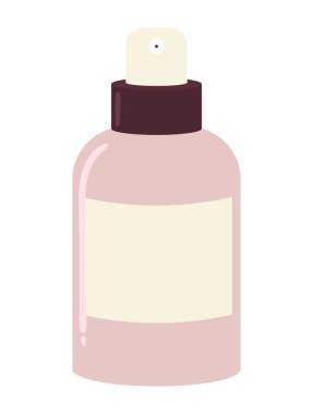 Beyaz üzerine pembe losyon şişesi.