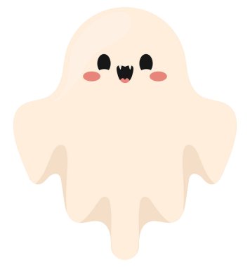 cute ghost illustration over white