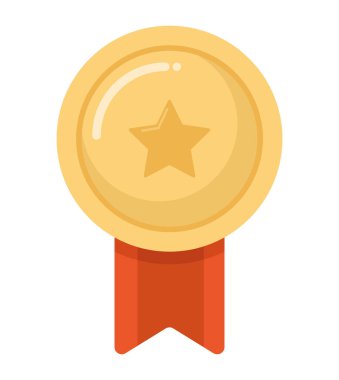 Beyaz yerine altın madalya illüstrasyonu