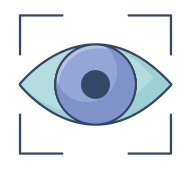 Beyaz üzerine göz taraması tasarımı