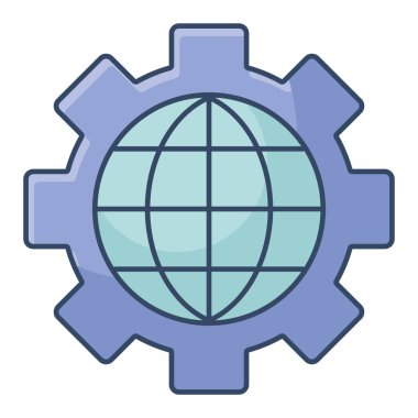 Beyazın üzerinde internet simgesi olan çark